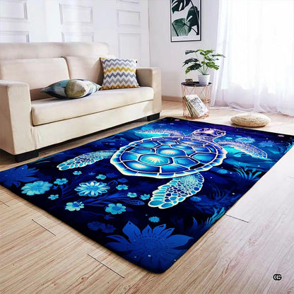Luminous sea turtle habitat floor decor styling a modern study space. - thumbnail image 4 of 7
