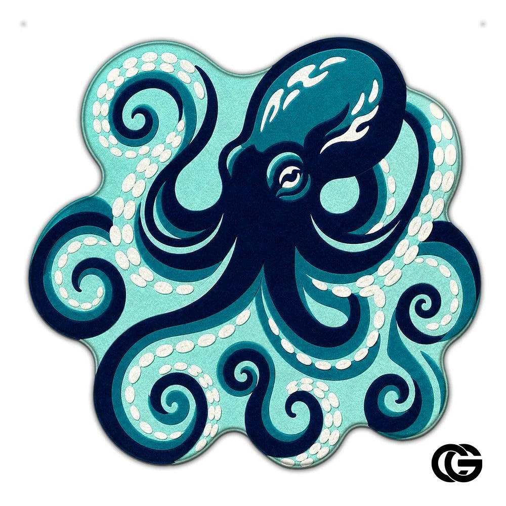 Custom Octopus Welcome Mat with Sea Monster Art - D8