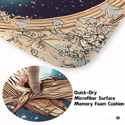 Art Nouveau owl wildlife floor rug placed in peaceful bedroom setting - thumbnail image 7 of 8