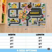 Custom Road Map Area Rug with Personalized City Street Name