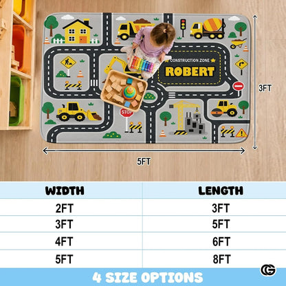Custom Road Map Area Rug with Personalized City Street Name