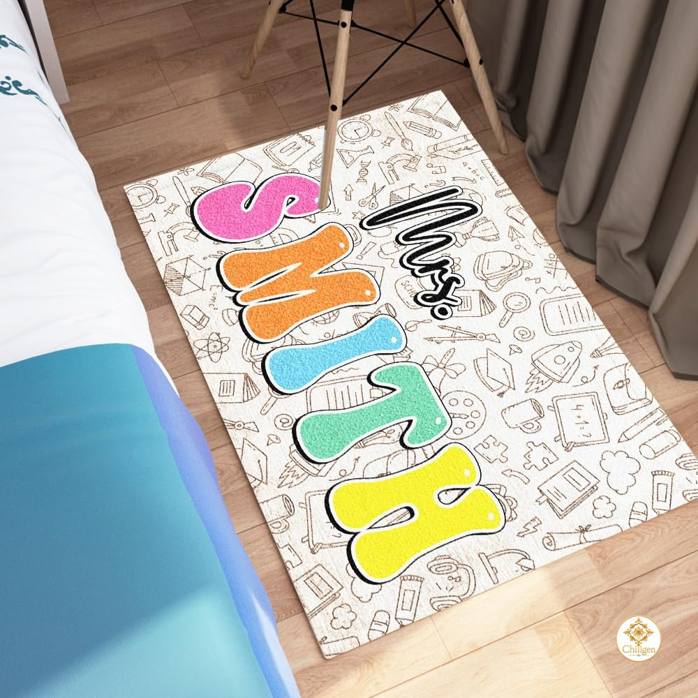 Personalized Name Teacher Doormat for Classroom and School