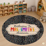 Personalized Teacher Welcome Mat with Custom Name and Crayon