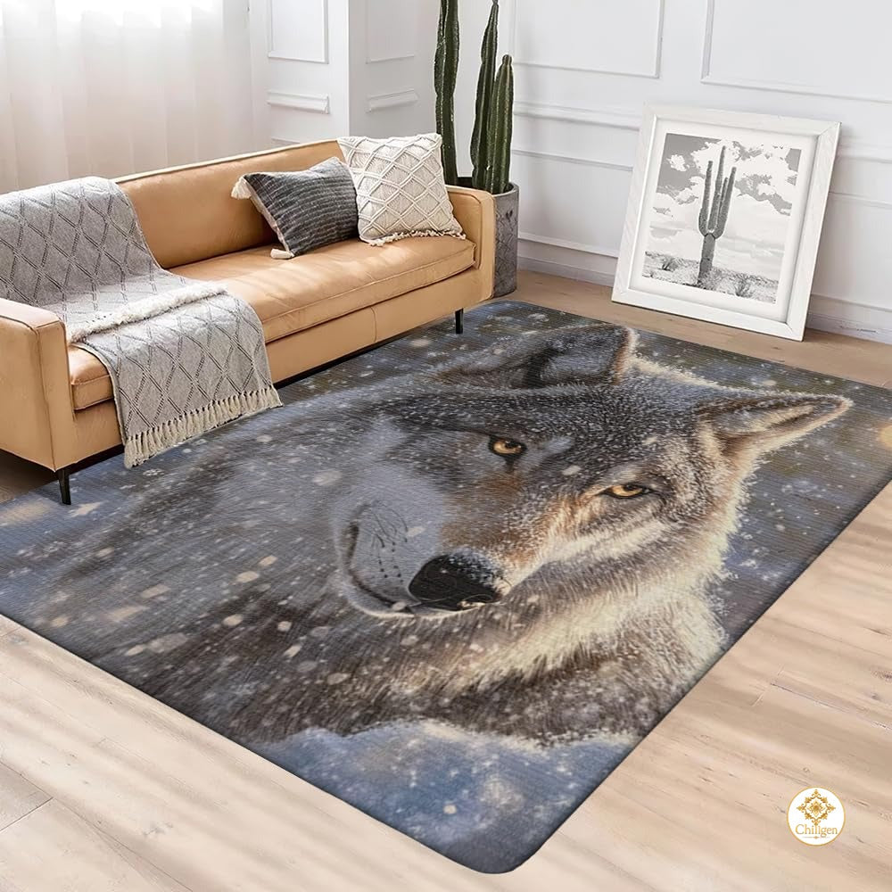 Custom Galaxy Wolves Welcome Mat with Wild Wolf Print - Wolf-ds15