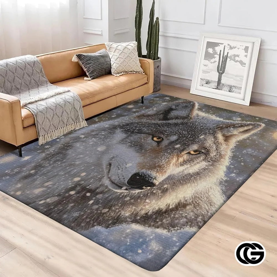 Custom Galaxy Wolves Welcome Mat with Wild Wolf Print - Wolf-ds15