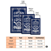 Custom Boat Rug, Personalized Welcome Aboard Mat with Boat Name, Nautical Area Rug for Deck, Entryway or Floor, Anchor Marine Decor, Boating Gift (Boat Rug 06)