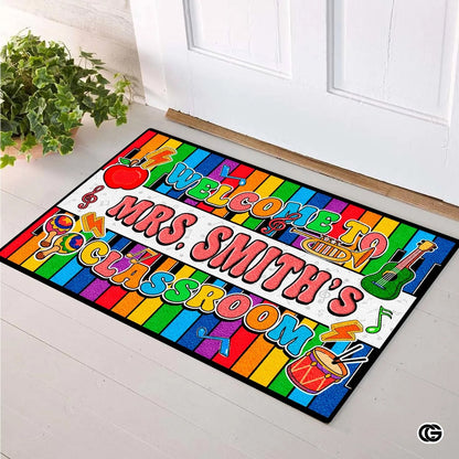 Personalized Welcome Doormat with Teacher Name and Address - Class-03