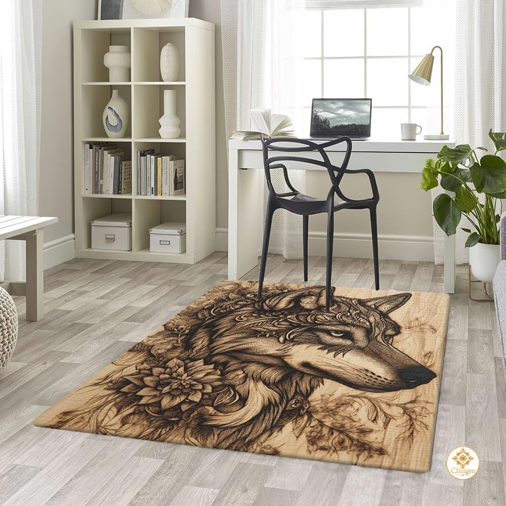 Custom Galaxy Wolves Welcome Mat for Entryway and Living Room - Wolf-ds03