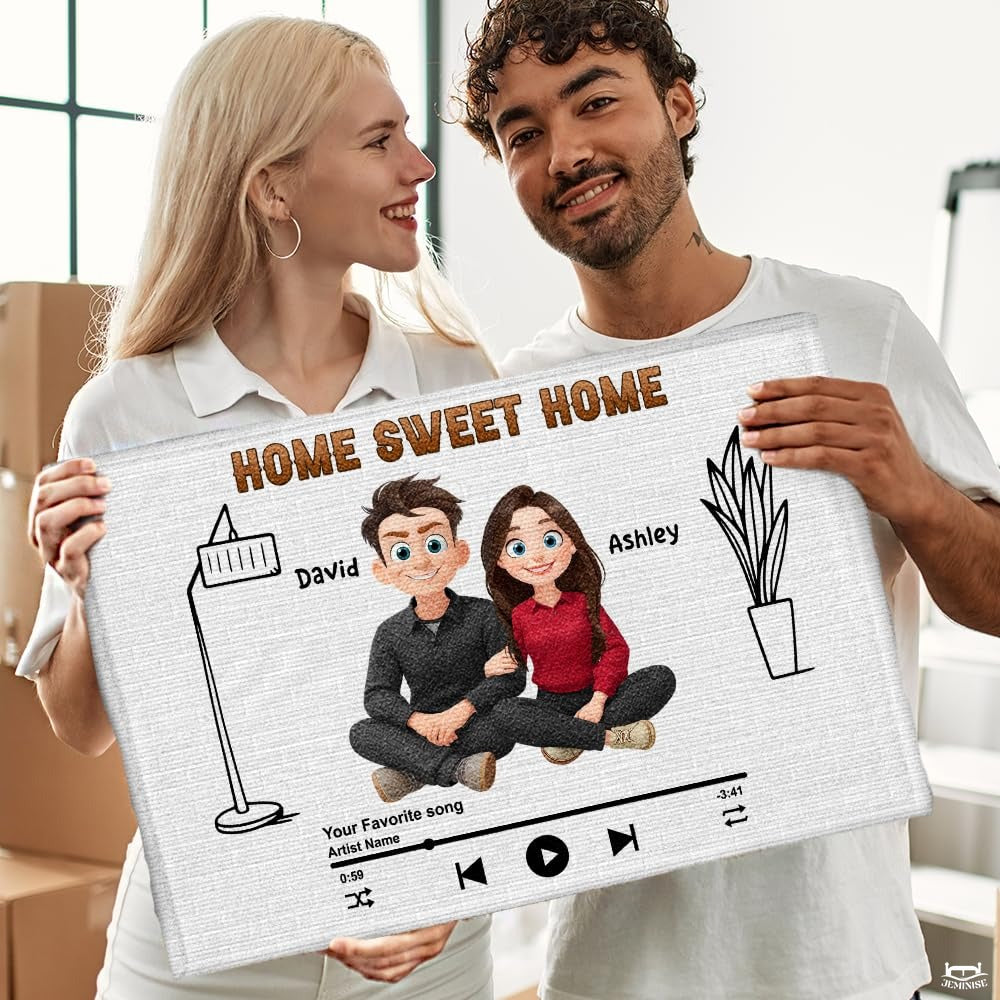 Personalized Family Couple Doormat, Custom Couple Husband Wife Doormat Gift, Outdoor Front Door Rug on Birthday, Christmas, Anniversaries, Valentine's Day for Him Her Woman (S3)