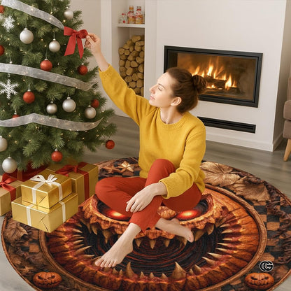 Custom Halloween 3D Effect Optical Illusion Spooky Round Rug (D1)
