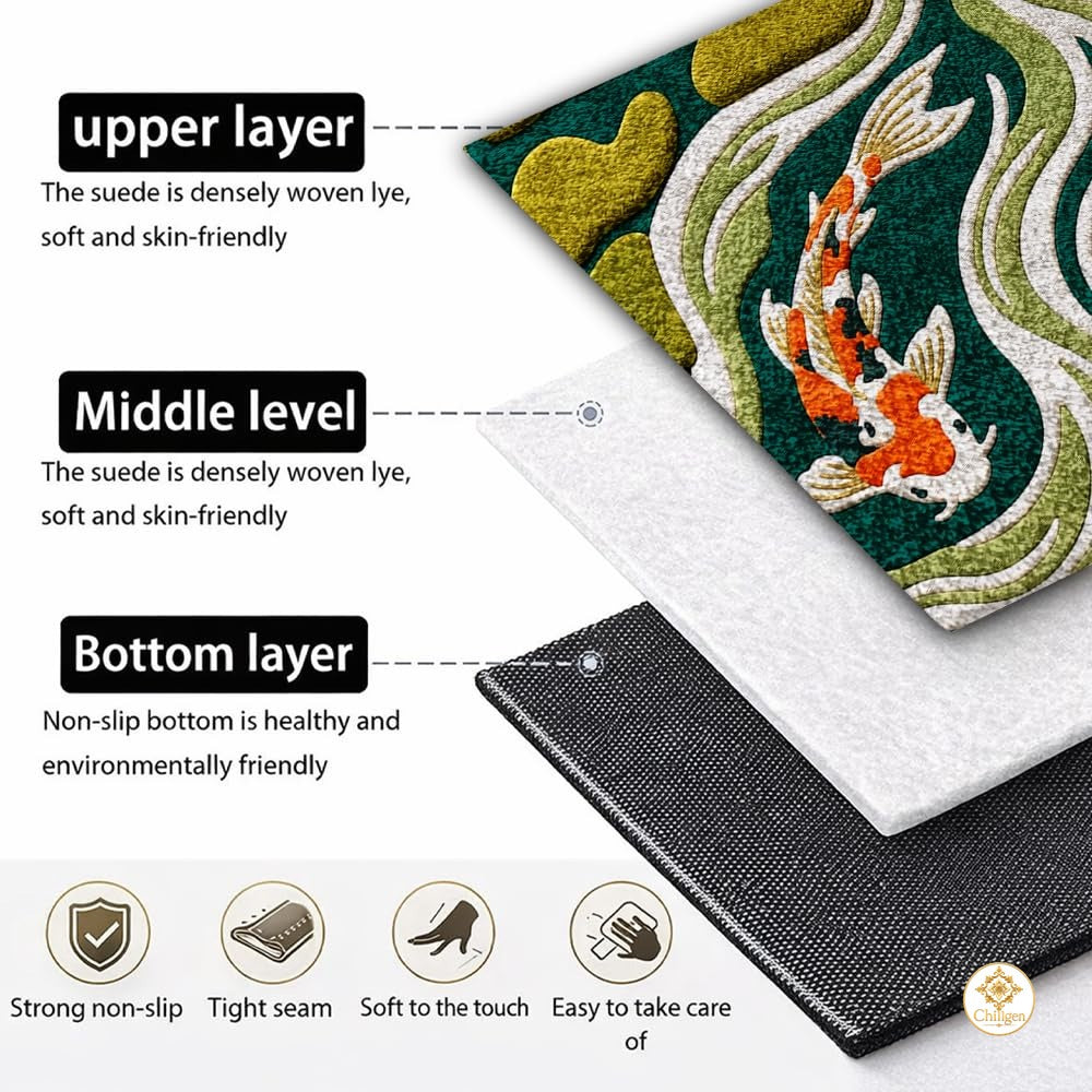Custom Koi Pond Welcome Mat for Front Door and Entryway