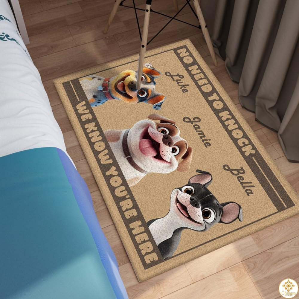 Personalized Dog Doormat with Custom Photo and Name