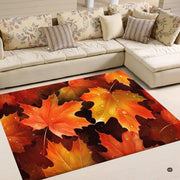 Spacious bedroom mockup featuring the scarlet and amber fall foliage rug - thumbnail image 2 of 7