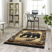 Rustic area rugs for bedroom spaces displayed under wooden furniture with earthy lodge visual motifs. - thumbnail image 5 of 5
