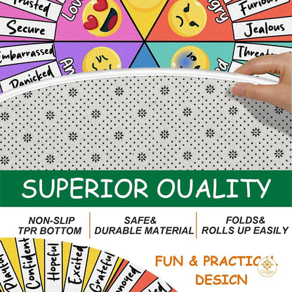 Custom Feelings Wheel Welcome Mat for Classroom and Office