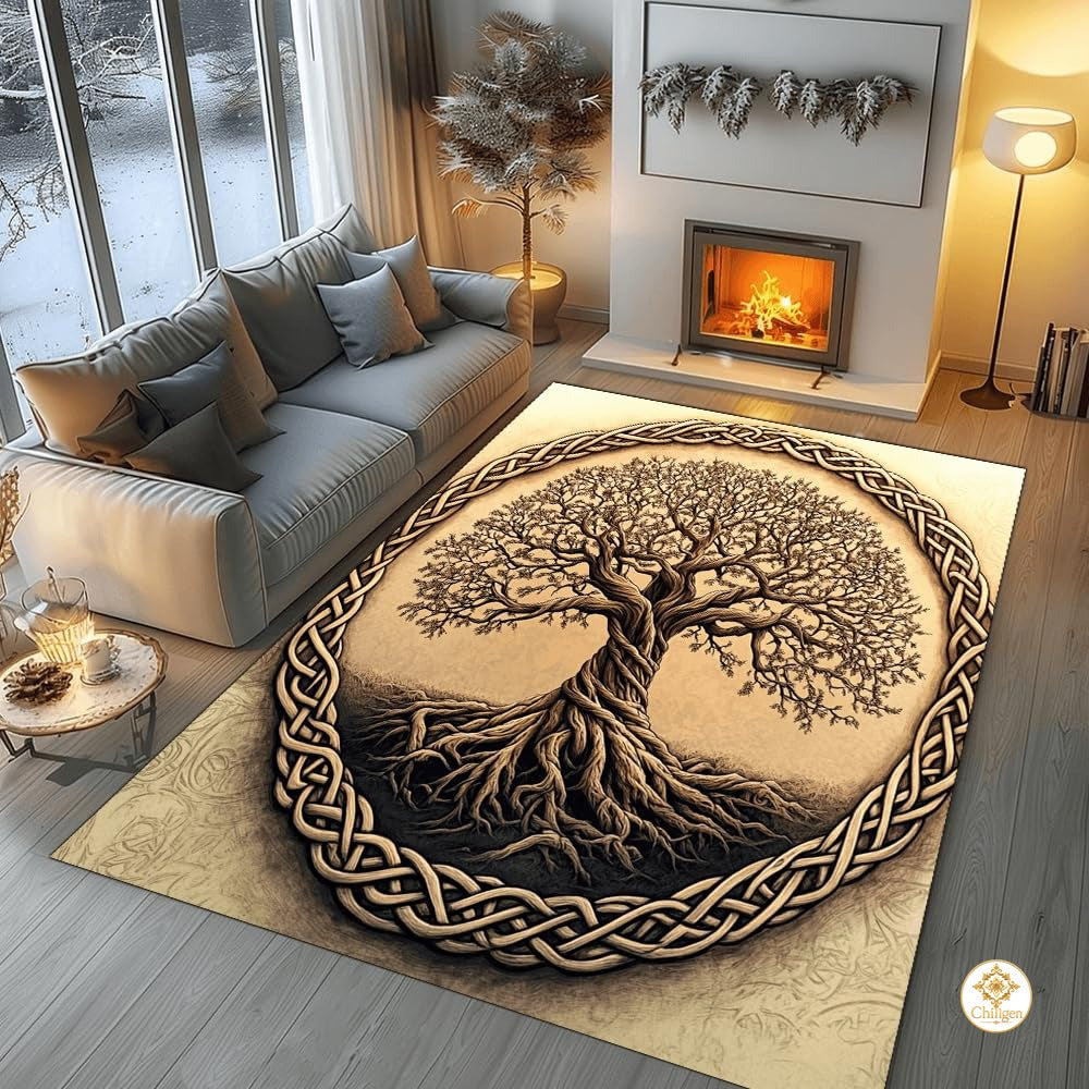 Custom Celtic Tree of Life Welcome Mat for Entryway and Living Room
