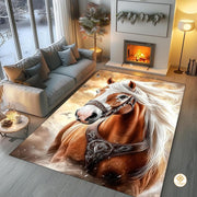 Custom Running Horse Area Rug with Non-Slip Backing
