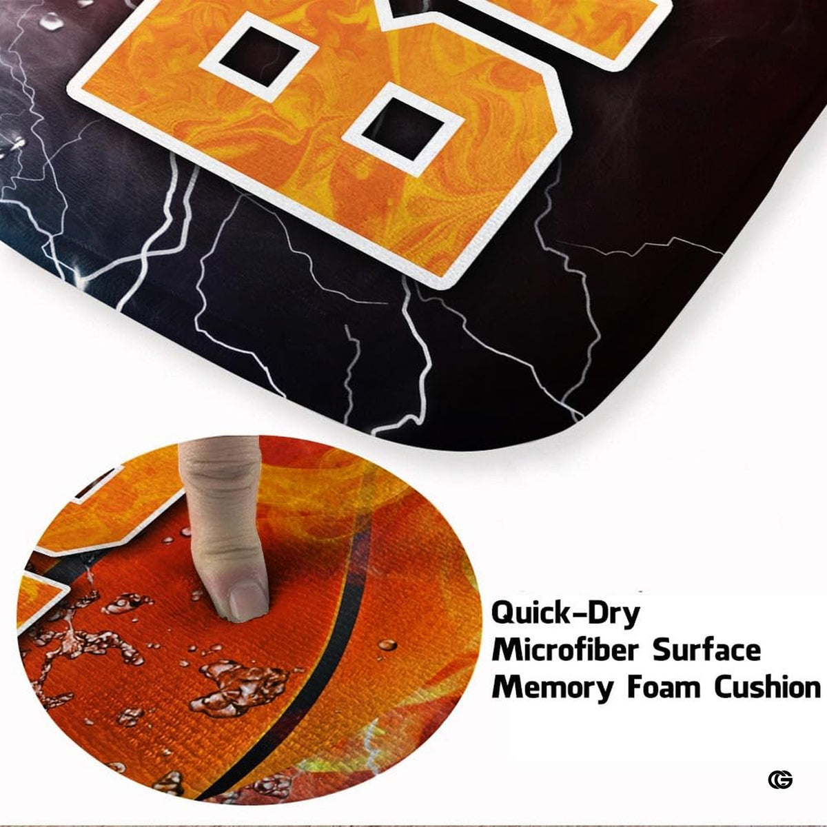 Soft low-pile microfiber surface texture on fire and ice basketball sports area rug