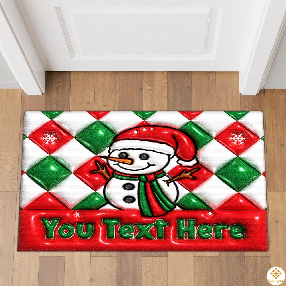 Personalized Christmas Doormat with Family Name and Address