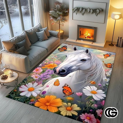 Custom Running Horse Welcome Mat for Living Room and Bedroom
