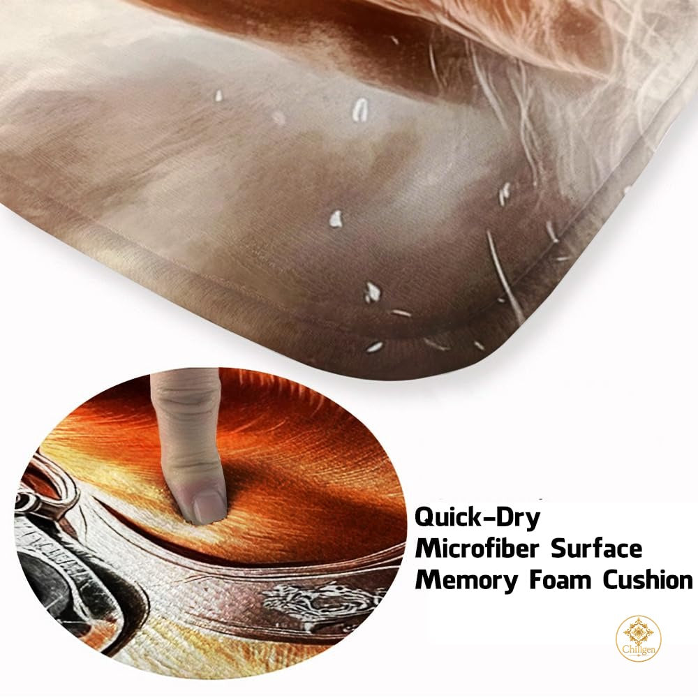 Custom Running Horse Area Rug with Non-Slip Backing
