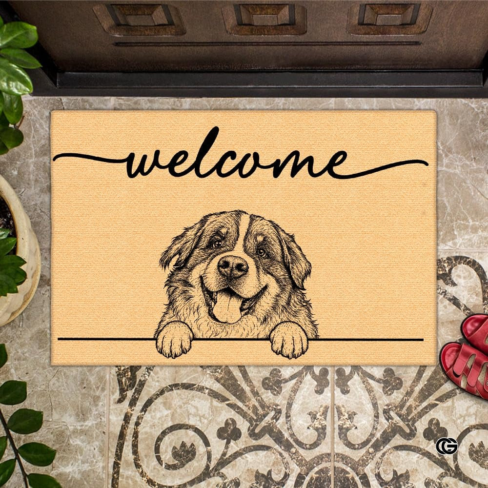 Personalized Pet Dog Welcome Door Mat with Photo and Name (A02)