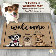 Personalized Dog Welcome Mat for Entryway and Front Door