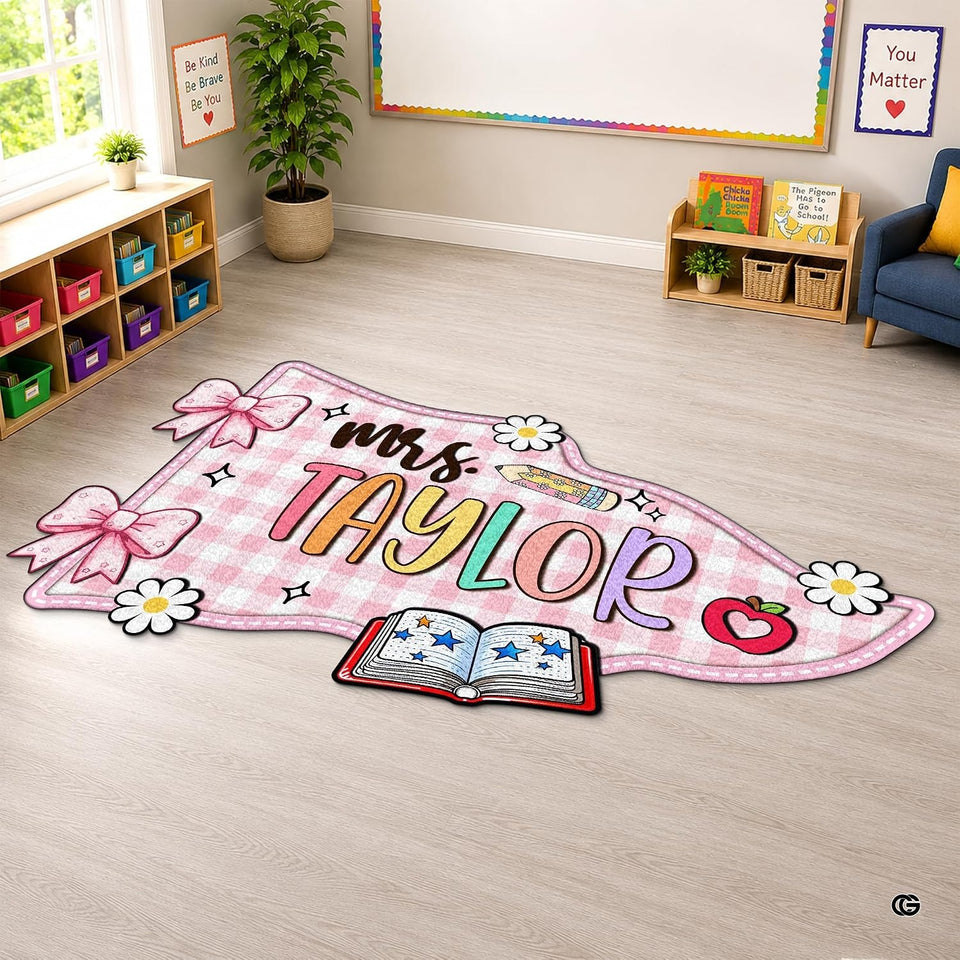 Personalized Composition Notebook Classroom Shaped Rugs - Design 2222