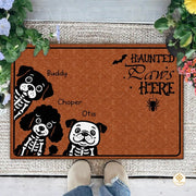 Custom Halloween Dog Doormat with Pumpkin and Bat - Style #4