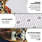Non-slip grip backing texture and resilient construction of deer area rug. - thumbnail image 6 of 7