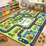 Custom Road Map Area Rug