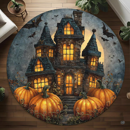 Custom Halloween 3D Optical Illusion Round Rug Skeleton Horror Area Rug (1, #4)