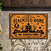 Halloween Door Mat Outdoor, Custom Spooky Welcome Mat with Black Cat and Pumpkin, Fall Front Door Mat for Porch Entryway Decor #1