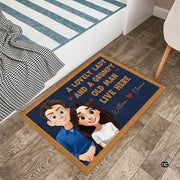 Personalized Family Couple Doormat, Custom Couple Husband Wife Doormat Gift, Outdoor Front Door Rug on Birthday, Christmas, Anniversaries, Valentine's Day for Him Her Woman (S4)