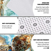 Non-slip grip backing texture and resilient construction of sea turtle area rug. - thumbnail image 6 of 7