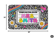 Custom Notebook Welcome Mat for Classroom and Bedroom - Composition #4 / 2' x 3' (Rectangular)