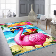 Living room setup showcasing tropical flamingo floor decor beside seaside accents. - thumbnail image 6 of 8
