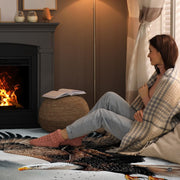 Anti-slip dot backing and hemmed edge stitching on mountain eagle rug - thumbnail image 4 of 7