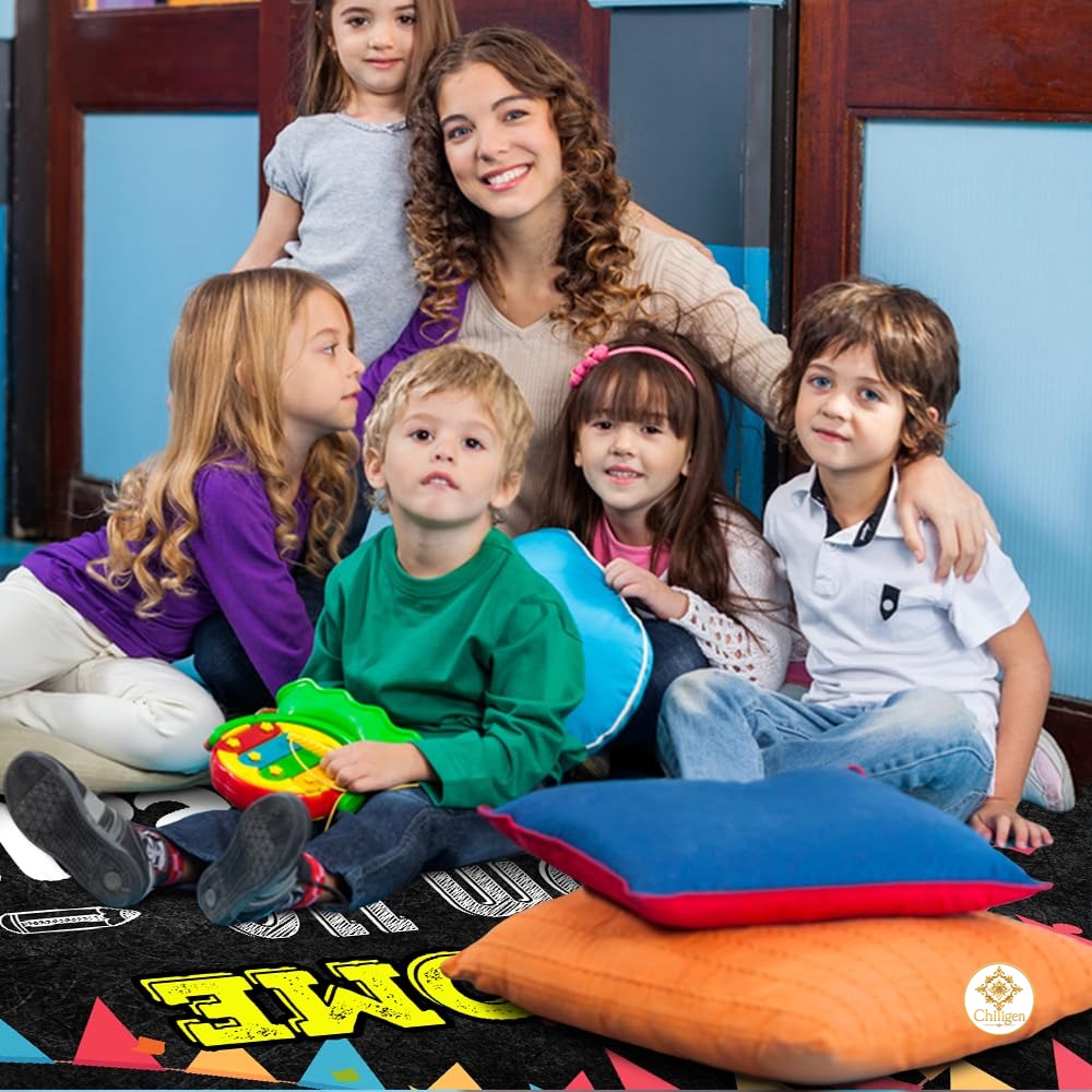 Custom Mathematics Education Rug for Classroom and Playroom - Welcome to Math Class / 3' x 5' (Rectangular)