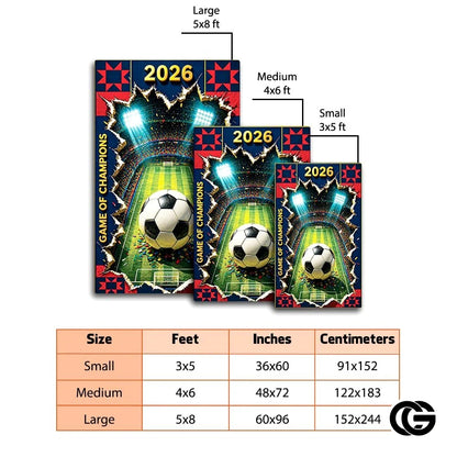 Personalized Soccer Welcome Mat with Family Name - D9