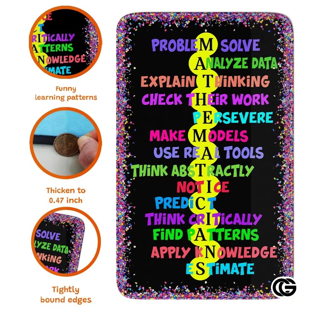 Custom Mathematics Education Rug for Classroom and Playroom