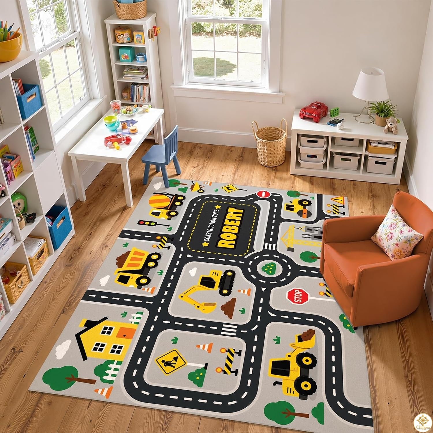 Custom Road Map Area Rug