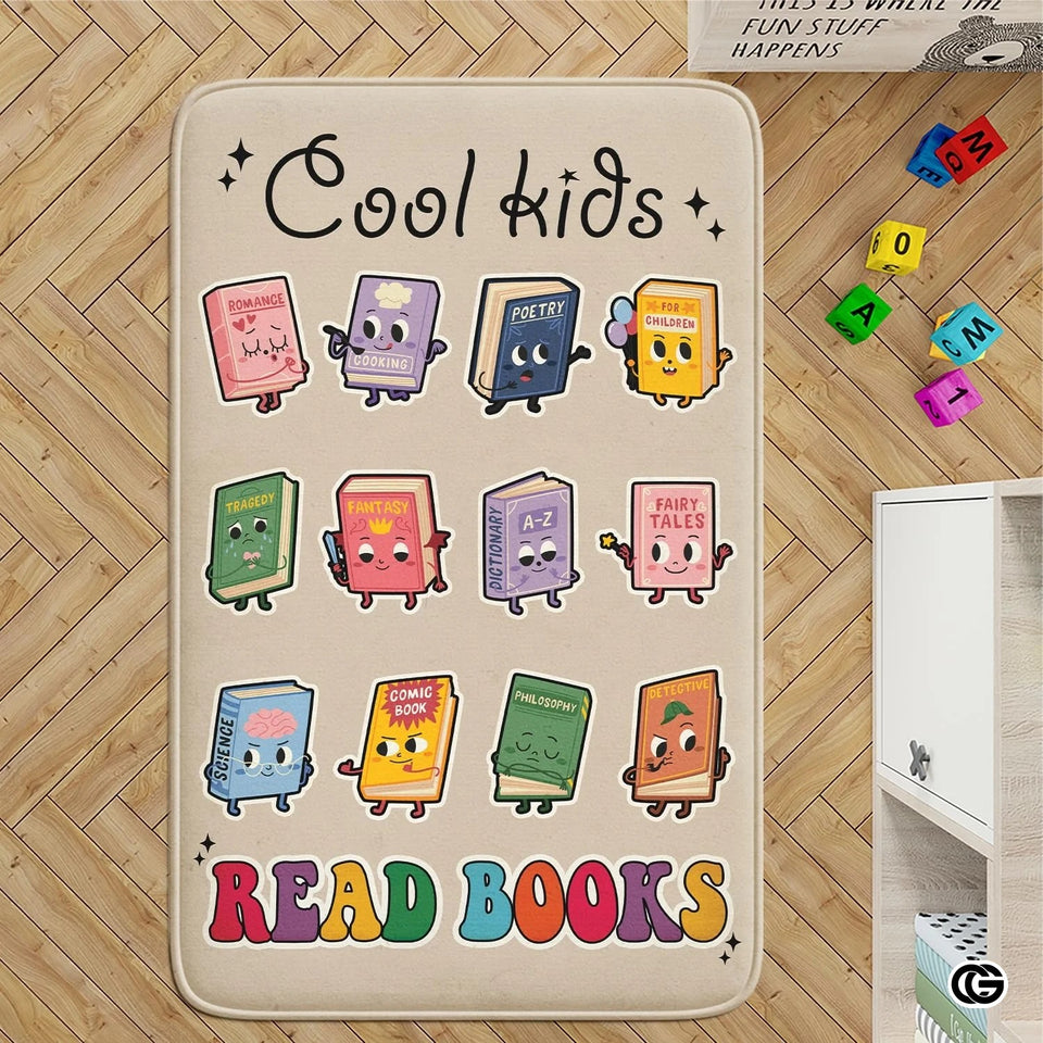 Custom Kids Read Book Rug for Classroom and Library