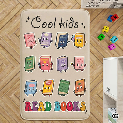 Personalized Cool Kids Read Book Rug for Classroom and Library