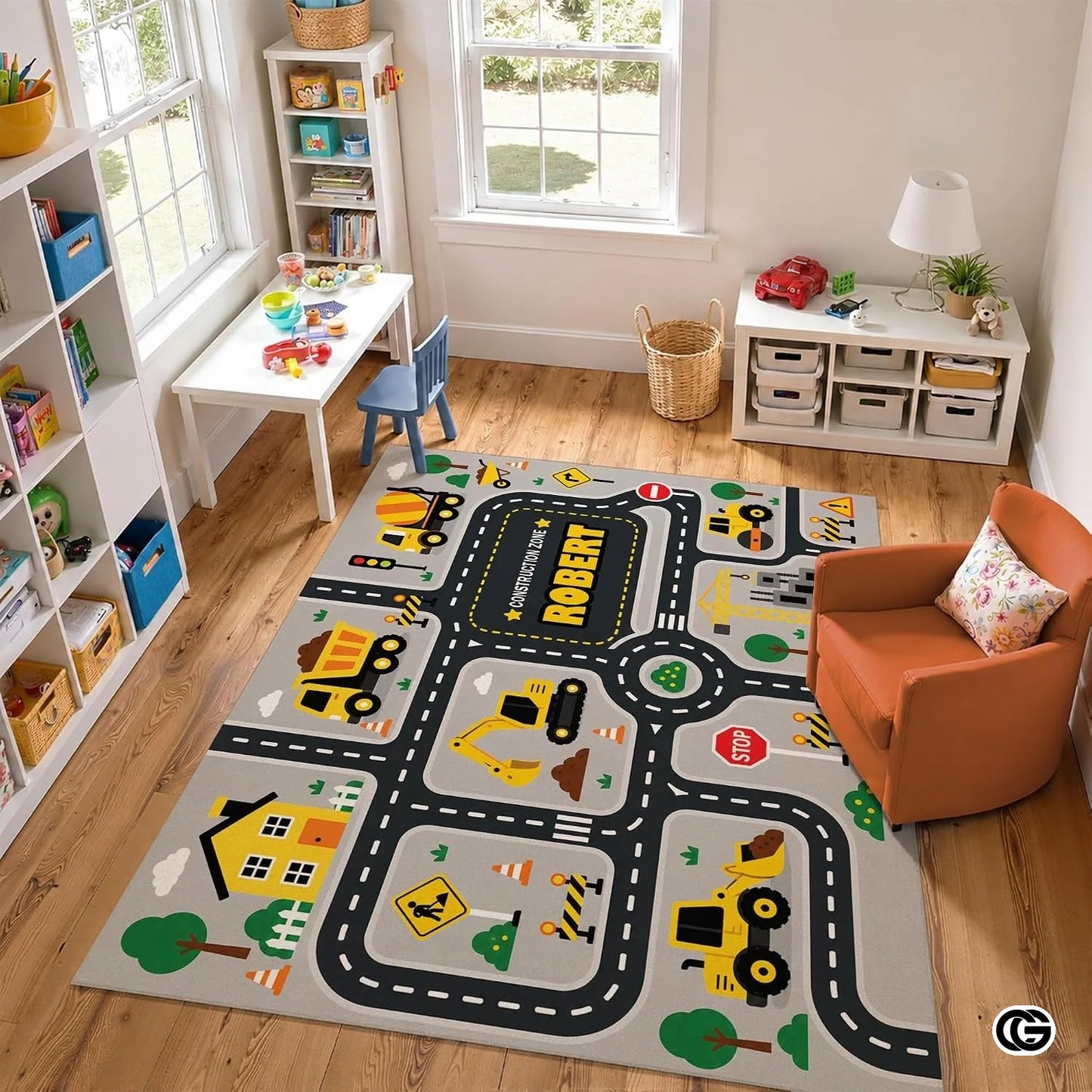 Custom Road Map Area Rug with Personalized City Street Name