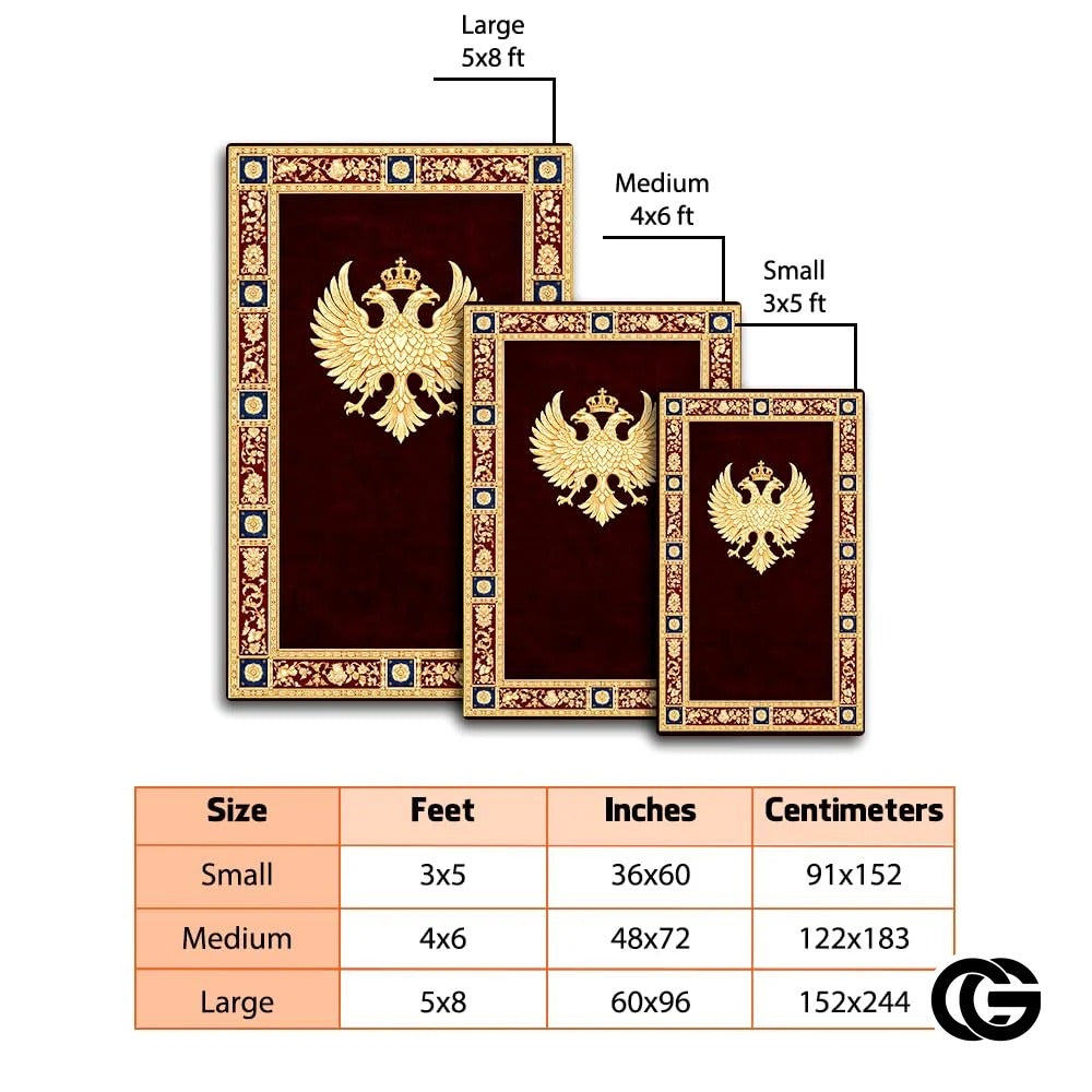 Personalized Orthodox Cross Rug with Byzantine Eagle