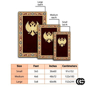 Personalized Orthodox Cross Rug with Byzantine Eagle