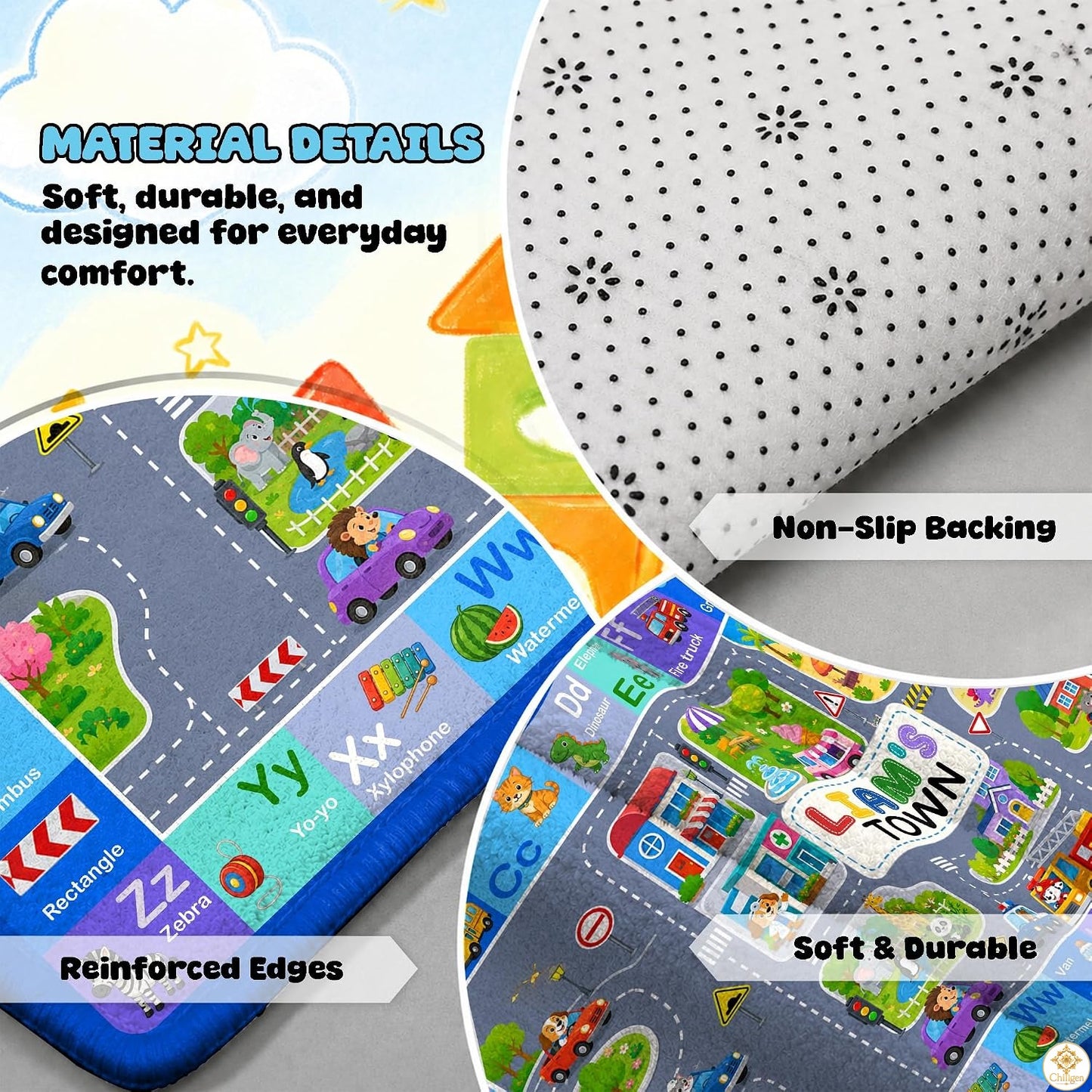 Personalized Road Map Welcome Mat with Custom Name and Town Detail