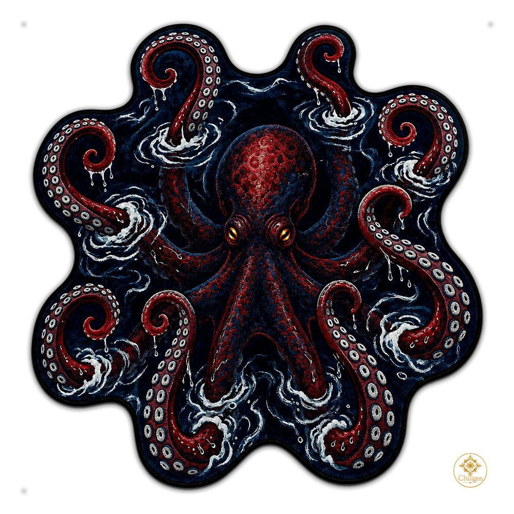 Custom Octopus Welcome Mat with Sea Monster Design