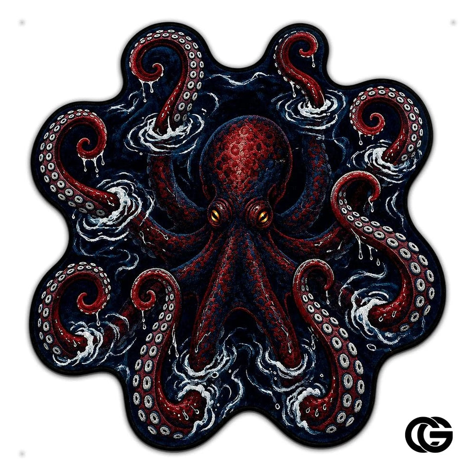 Custom Octopus Welcome Mat with Sea Monster Design